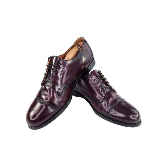 Cole Haan Caldwell Oxford Shoes US 9.5 D Red Wood Derby Brogue Cap Toe Shoe